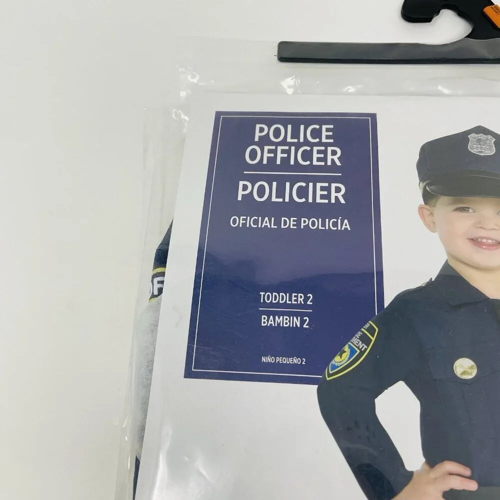 Police Officer Toddler Boys Size 2T Halloween Hero Dress Up Costume in Blue - Picture 3 of 7